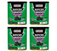 CAUSSADE Raticide Canadien - Anti Rats - Efficacité Radicale - Lieux Secs - 24 Sachets Céréales - Prêt Ã l'emploi 4x150g CARBF150X4