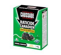 Caussade Raticide Canadien - Anti Rats - Efficacité Radicale - Lieux secs - 7 Sachets céréales - Spécial Rats Résistants - Une Ingestion Suffit - Fabriqué en France - 140g CARCDF140