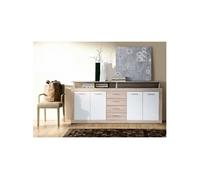 CAVA Buffet bas contemporain chêne et blanc - 197 cm