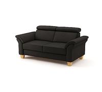 CAVADORE Ammerland Canapé 2 Places en Cuir véritable avec Noyau à Ressorts + tête de lit réglable 156 x 84 x 93 cm/Cuir Marron foncé