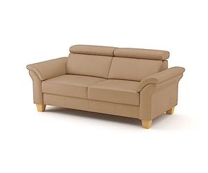 CAVADORE Ammerland Canapé 3 Places en Cuir véritable avec Ressorts et tête de lit réglable 186 x 84 x 93 cm Beige