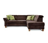CAVADORE Ammerland Canapé d'angle avec Repose-tête réglable Imitation Cuir Marron 245 x 84 x 194 cm