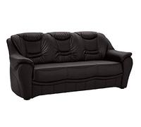 CAVADORE Bansa Canapé 3 Places en Cuir véritable Noir 198 x 94 x 95 cm