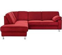 CAVADORE Belfast Canapé d'angle avec Noyau à Ressorts en Microfibre Rouge 243 x 88 x 218 cm
