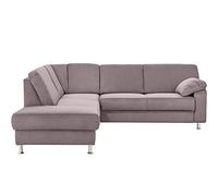 CAVADORE Belfast Canapé d'angle avec ottomane à Gauche et Coin rembourré avec Noyau à Ressort et Coffre de lit Anthracite 243 x 88 x 218 cm