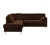 CAVADORE Belfast Canapé d'angle avec ottomane à Gauche et Coin rembourré avec Noyau à Ressort et Coffre de Rangement Marron 243 x 88 x 218 cm
