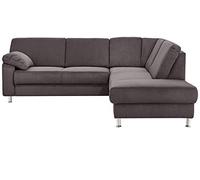 CAVADORE Belfast Canapé d'angle Droit en Microfibre avec Noyau à Ressort et Coffre de lit Gris 243 x 88 x 218