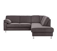 CAVADORE Belfast Canapé d'angle Droit en Microfibre avec Noyau à Ressort Gris 243 x 88 x 218