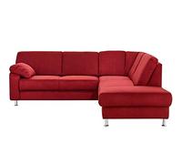 CAVADORE Belfast Canapé d'angle Droit en Microfibre avec Noyau à Ressort Rouge foncé 243 x 88 x 218