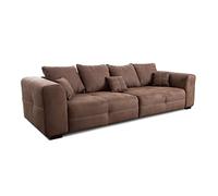 Cavadore Big Sofa Mavericco Grand canapé au Design Moderne Aspect Cuir avec Coussin de Dossier et Coussins décoratifs 287 x 69 x 108 cm (l x H x P) en Microfibre Marron