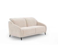 CAVADORE Canapé 2,5 Places Bleu/canapé 2,5 Places au Design Moderne avec Fonction TV motorisée avec réglage de la tête de lit et Pieds métalliques Noir Mat / 172 x 93 x 104 / Microfibre, Beige
