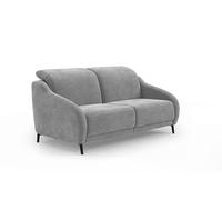 CAVADORE Canapé 3 Places Bleu/Canapé 3 Places au Design Moderne avec Fonction TV motorisée avec Table Pliante, réglage de la tête de lit et Pieds en métal Noir Mat / 192 x 93 x 104 cm/Microfibre