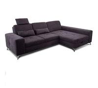 CAVADORE Canapé d'angle Bali/Canapé d'angle Tendance avec Chaise Longue Droite, Appui-tête et Coussin Lombaire/avec réglage de la Profondeur de l'assise, lit et tiroir de lit / 286 x 92 x 176 cm /