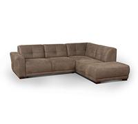 CAVADORE Canapé d'angle Modeo avec Noyau à Ressorts et Coutures contrastées Modernes Housse en Microfibre de qualité supérieure Aspect Daim