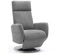 Cavadore Cobra Fauteuil Relax avec 2 Moteurs Électriques, Réglable avec Télécommande, Fonction Relax/couchée, Taille Ergonomique L, Max 130 kg, 71 x 112 x 82 cm, Cuir Véritable, Gris Clair