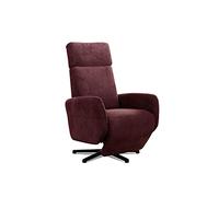 CAVADORE Cobra Fauteuil Relax Inclinable Réglable en Continu Manuellement, Piètement en Étoile, Charge Max 130 kg, 71 x 110 x 82 cm, Aspect Cuir, Rouge