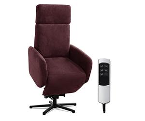 CAVADORE Cobra Fauteuil TV avec 2 Moteurs + Aide au Levage/Fauteuil TV avec Fonction allongée, Fonction Relaxation + télécommande, Pied en étoile, Charge maximale 130 kg/71 x 110 x 82 cm/Aspect Cuir,