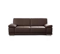 CAVADORE Corianne Grand Canapé Rembourré 3,5 Places en Cuir Véritable avec Accoudoirs Réglables, Design Moderne, 248 x 80 x 99 cm, Marron Foncé