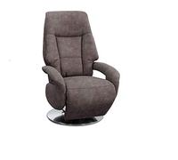 CAVADORE Edinburgh Fauteuil Relax, Fonction Relaxation À Réglage Manuel, 74 x 114 x 77 cm, Aspect Cuir, Gris