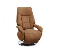 CAVADORE Edinburgh Fauteuil Relax, Fonction Relaxation À Réglage Manuel, 74 x 114 x 77 cm, Aspect Cuir, Marron (Cognac)
