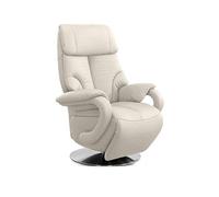 CAVADORE Fauteuil en Cuir Istanbul/Fauteuil TV avec Fonction Relaxation réglable électriquement / 2 Moteurs électriques / 80 x 115 x 79 / Cuir véritable : Blanc