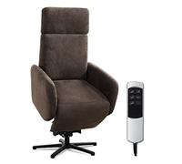 CAVADORE Fauteuil TV Cobra avec 2 Moteurs + releveur/Fauteuil TV inclinable + Télécommande/Pied en étoile Charge maximale 130 kg / 71 x 110 x 82 / Aspect Cuir Marron