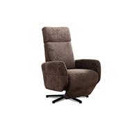 CAVADORE Fauteuil TV Cobra avec Fonction de Relaxation réglable manuellement en continu et Pied en étoile - Charge maximale : 130 kg - 71 x 110 x 82 cm - Aspect Cuir Marron