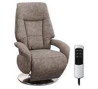 CAVADORE Fauteuil TV Edinburgh avec Fonction Relaxation réglable électriquement - 2 Moteurs électriques - 74 x 114 x 77 cm - Aspect Cuir - Marron Clair