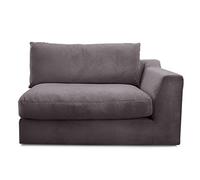 CAVADORE Fiona Module De Canapé Fiona avec Accoudoir À Droite/combinable pour Former Canapé D’Angle, Grand Canapé Ou Canapé Panoramique, 138 x 90 x 112 cm, Tissu Gris
