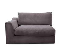 CAVADORE Fiona Module De Canapé Fiona avec Accoudoir À Gauche/combinable pour Former Canapé D’Angle, Grand Canapé Ou Canapé Panoramique, 138 x 90 x 112 cm, Tissu Gris