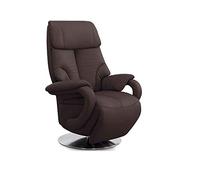 CAVADORE Istanbul Fauteuil Relax À Réglable Manuel, 80 x 115 x 79 cm, Cuir Véritable, Marron