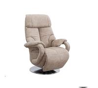 CAVADORE Istanbul Fauteuil Relax, Fonction Relaxation À Réglage Manuel, 80 x 115 x 79 cm, Aspect Cuir, Beige
