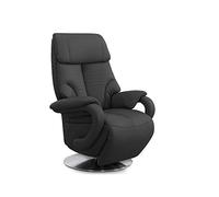 Cavadore Istanbul Fauteuil Relax Manuel, 80 x 115 x 79 cm, Cuir Véritable, Noir