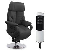 CAVADORE Istanbul Fauteuil Relax Réglable Électriquement, avec Fonction Releveur Et 2 Moteurs Électriques, 80 x 115 x 79 cm, Cuir Véritable Noir