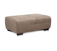 Cavadore Mavericco Tabouret rectangulaire XXL Aspect Cuir/Style Industriel/Compatible avec Grand canapé et canapé d'angle Mavericco / 108 x 71 x 41 cm (l x HXT) / Microfibre Beige