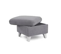 CAVADORE Tabouret de Rangement Tendance/Tabouret scandinave avec Pieds en Bois Blanc / 249 x 86 x 162 cm/Chenille Gris