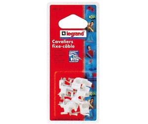 Cavalier fixe-câble - LEGRAND - Multifix - D: 7 à 10 mm - Blanc - Lot de 20