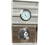 Cavalier King Charles espagnol - horloge en verre avec photo, photo de chien en cristal, horloge sur pied personnalisée pour bureau de la marque Art-Dog