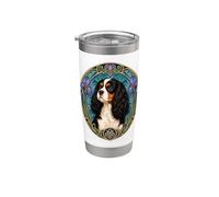 Cavalier tricolore King Charles Spaniel Art Nouveau Gobelet isotherme en acier inoxydable double paroi