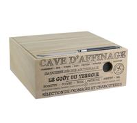 Cave à fromage avec couteau collection LE GOÛT DU TERROIR bois et noir