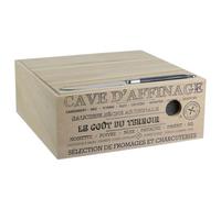 Cave à fromage avec couteau collection LE GOÛT DU TERROIR bois et noir