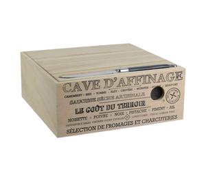 Cave à fromage avec couteau collection LE GOÛT DU TERROIR bois et noir