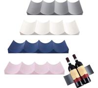Cave à vin empilable pour 4 bouteilles, gris, bleu et blanc
