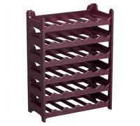 Cave à Vin Plastique Effet Cuir Martelé, Rouge Bourgogne, 36 Bouteilles | CookandSupply x TheWV, Étagère Range Bouteilles Modulaire Empilable, Casier 6 Bouteilles par Module, Made in Italy