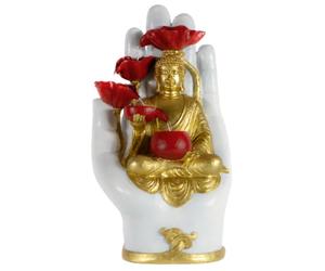 CAVIRIA Statue de Bouddha Fontaine Solaire 58cm, Recharge USB ou Panneau Solaire câble 5m & télécommande, Décoration Jardin Fontaine Zen LED, Bouddha Decoration Intérieur & Extérieur