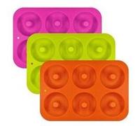 Cavité antiadhésive résistante à la chaleur moule en silicone pour les gâteaux biscuits bagels - rose Rose G