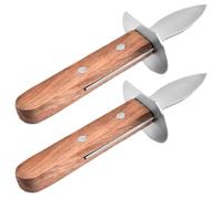 CAXUSD Acier Inoxydable Couteau à Huître Professionnel 2 Pièces | Poignée Ergonomique Confortable, Usage Maison Cuisine, Outil Compact pour Coquilles Marines, Acier Inoxydable