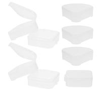 CAXUSD Boîtes de Rangement pour Houppettes de Maquillage Formes Triangulaires et Carrées en Plastique PP 8 Pcs Faciles à Stocker, Sécurisées, pour Voyage et Usage Quotidien