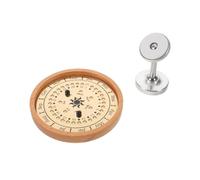 CAXUSD Calendrier Perpétuel en Bois avec Cadran Solaire et Support Ajustable pour Bureau, Design Vintage et Suivi Quotidien des Dates, Décoration Élégante de Bureau