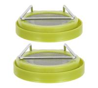 CAXUSD Couvercle de Germination pour Bocaux Mason en Plastique et Acier Inoxydable, Installation sans Outil, Drainage, pour Rinçage Quotidien Cuisine, Lot de 4 Set de Set